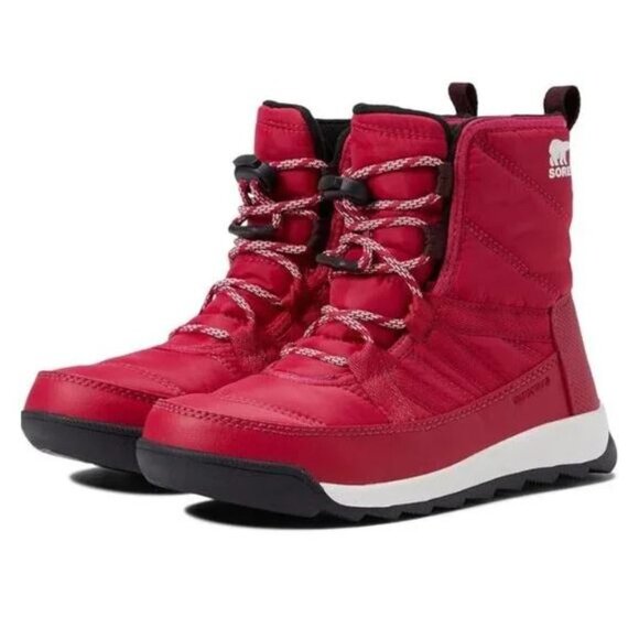 Sorel Youth Whitney II Short Lace WP Sneaker Boot Fuchsia Rush Black Size 12 NWB